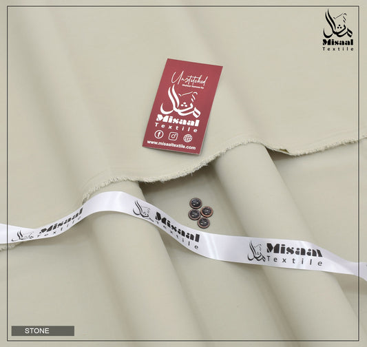 Textile sample with Misaal Textile branding on a neutral background